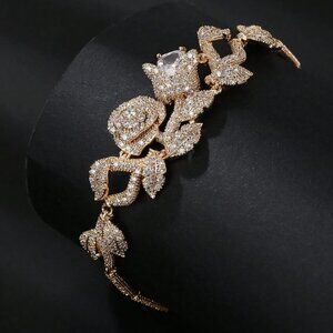 GOLD ROSE CZ BRACELET